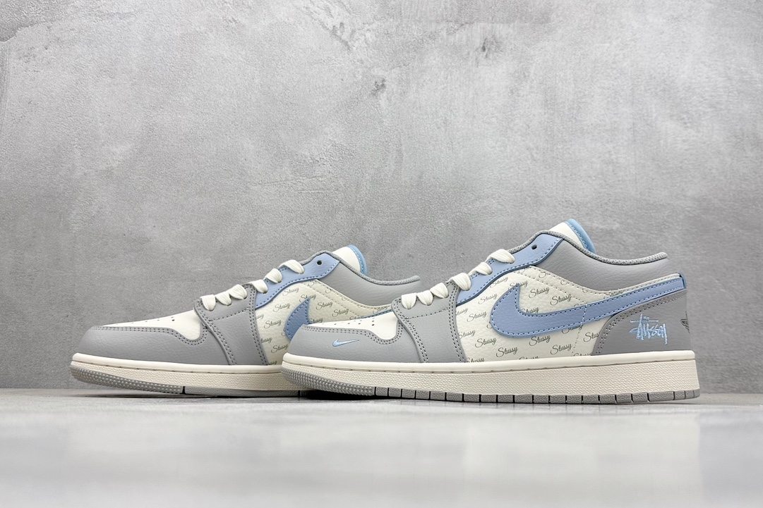 Air Jordan 1 Retro Low x Stuy 米白灰蓝小钩 JJ8688-007