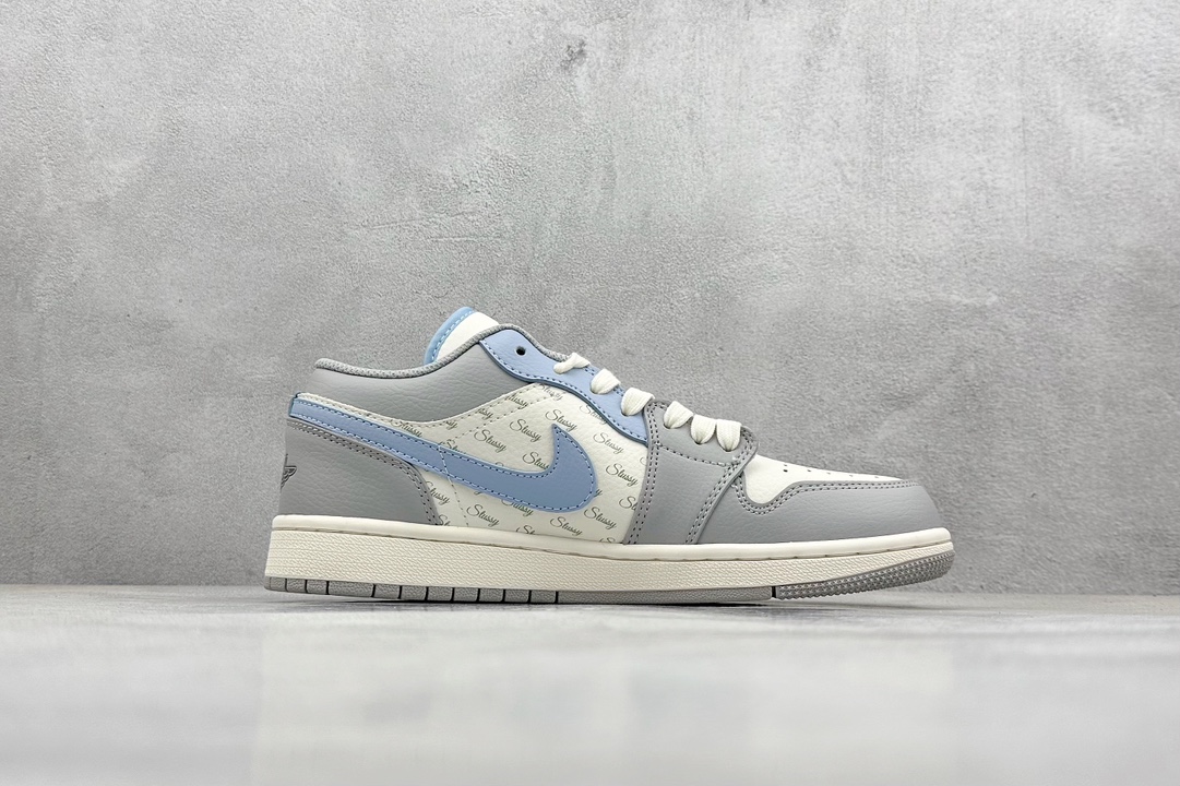 Air Jordan 1 Retro Low x Stuy 米白灰蓝小钩 JJ8688-007