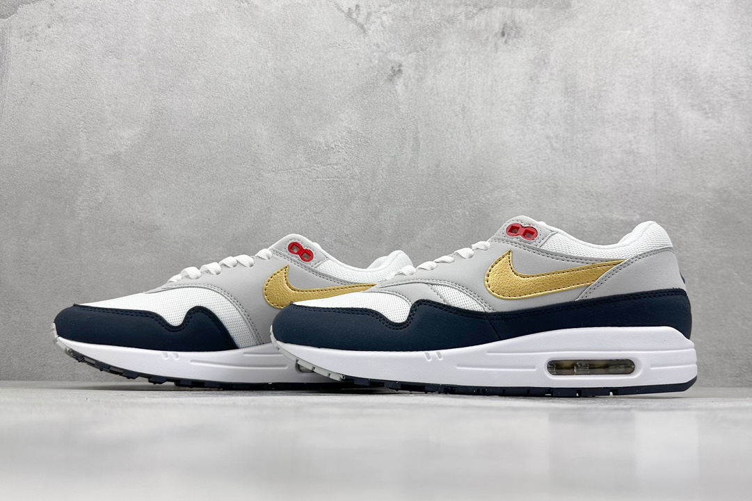 Nike Air Max 1 白蓝金 复古休闲跑步鞋  HM9604-400