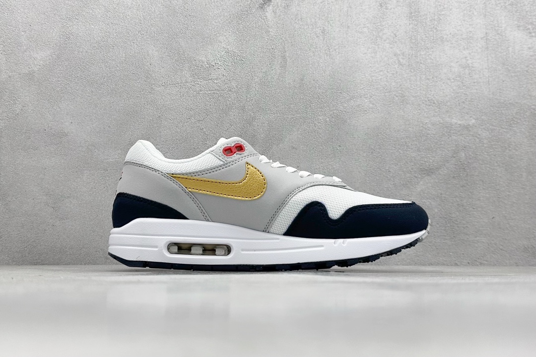 Nike Air Max 1 白蓝金 复古休闲跑步鞋  HM9604-400