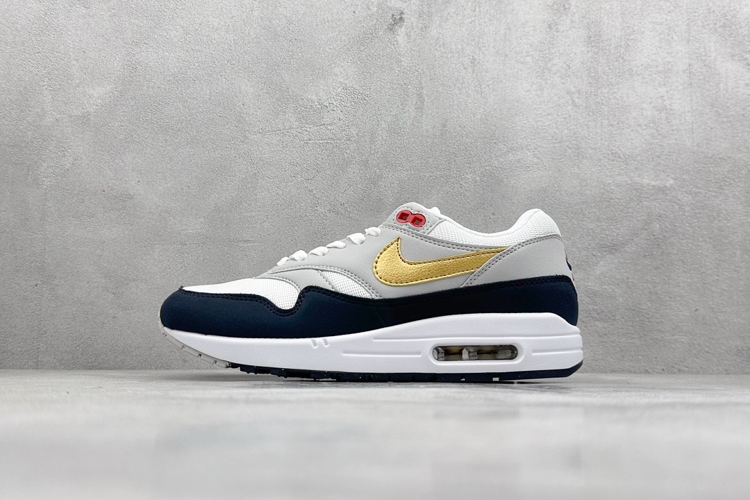 Nike Air Max 1 白蓝金 复古休闲跑步鞋  HM9604-400