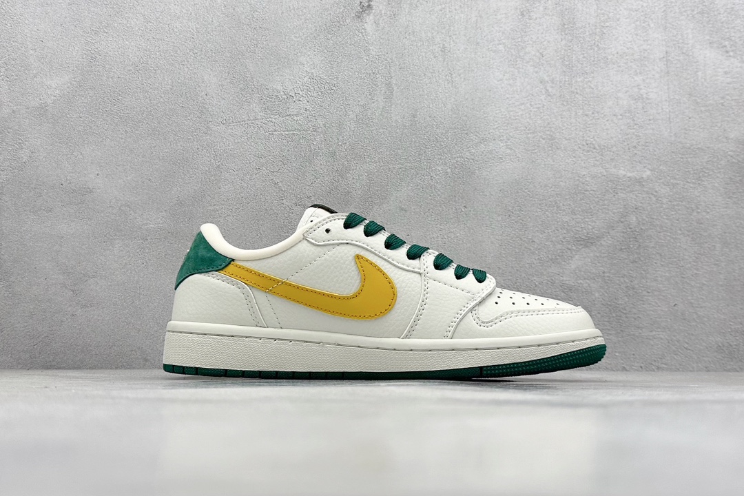 Travis Scott x Nike Air Jordan 1 Low x Stussy 三方联名 Air Jordan 1 Low 反转米黄绿倒钩  JH6088-702