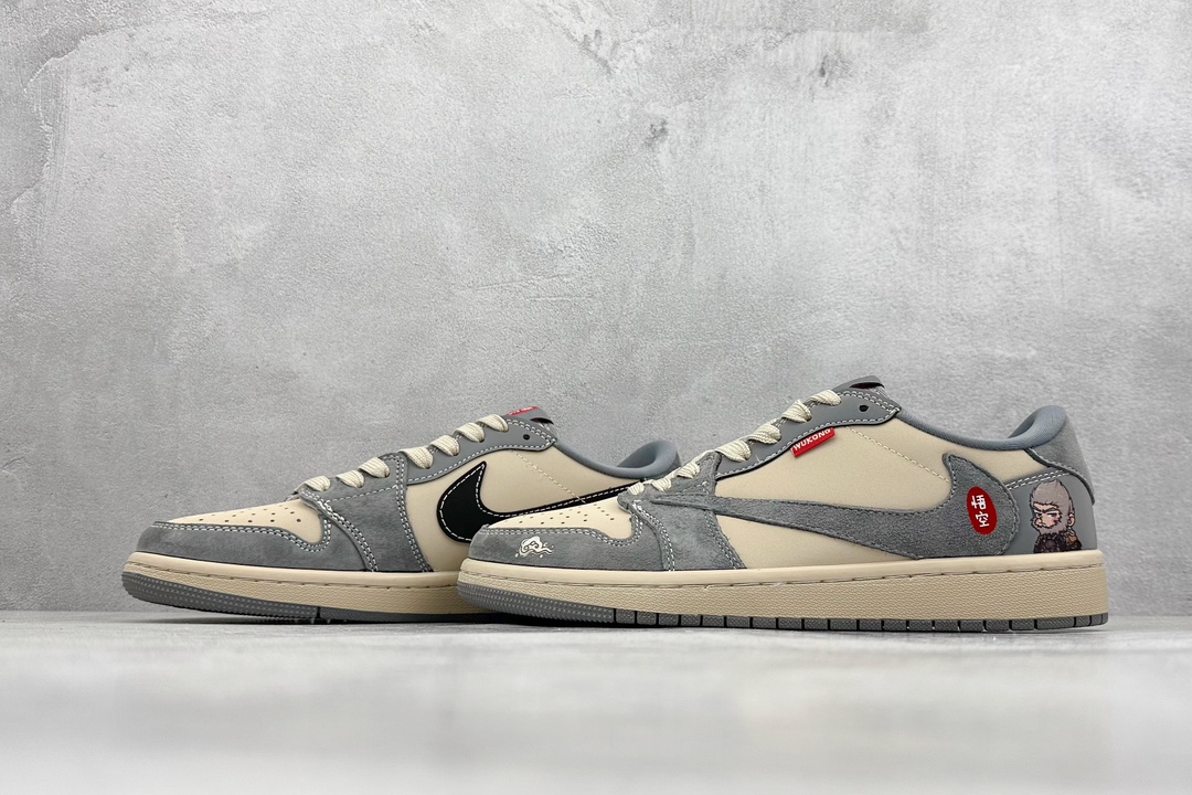 Fragment x Travis Scott x 黑悟空 Air Jordan 1 Low 三方联名倒钩  CH6336-013