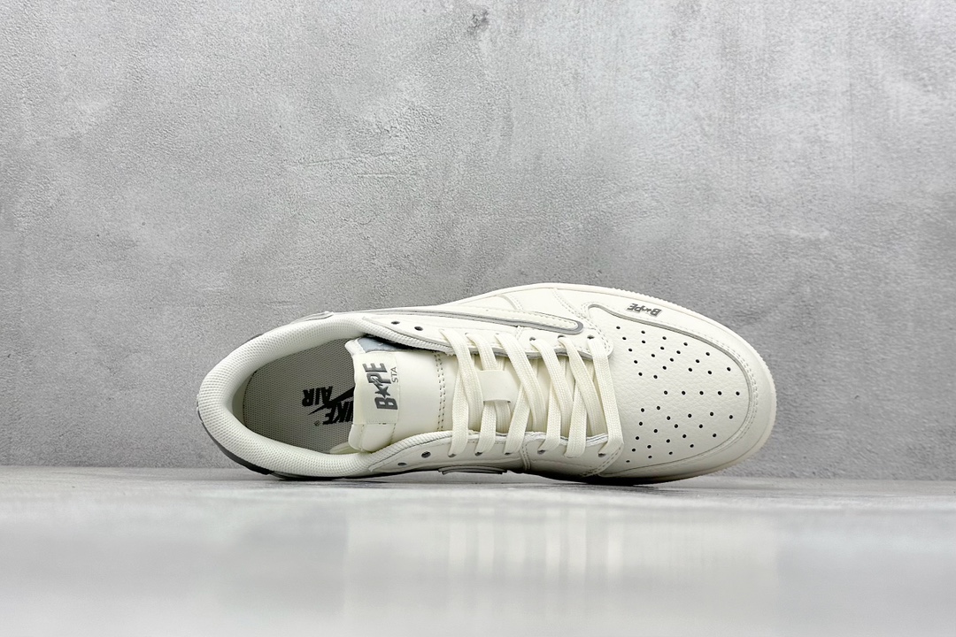 Travis Scott x Nike Air Jordan 1 Low x BAPE 白灰  LJ5188-012