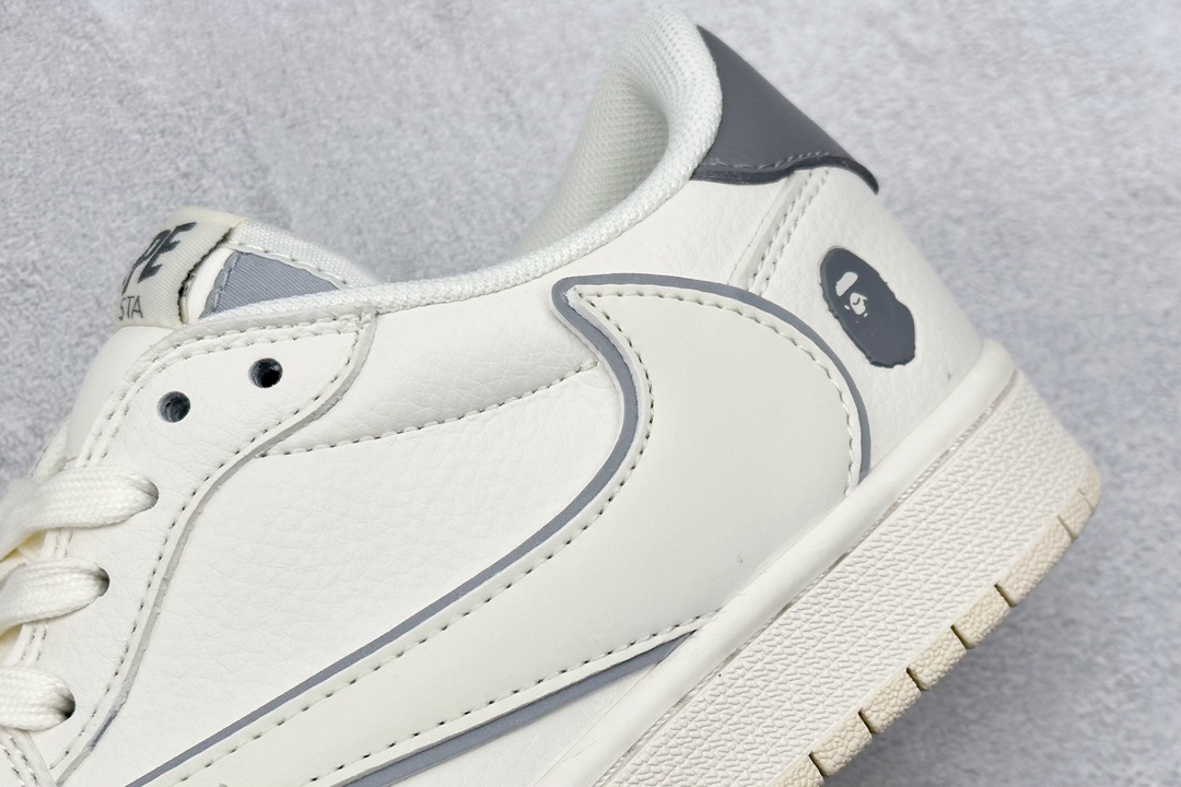 Travis Scott x Nike Air Jordan 1 Low x BAPE 白灰  LJ5188-012
