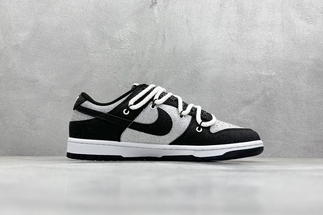 Nike SB Dunk Low x GUCCI 黑银白小钩满天星绑带  SJ2068-268