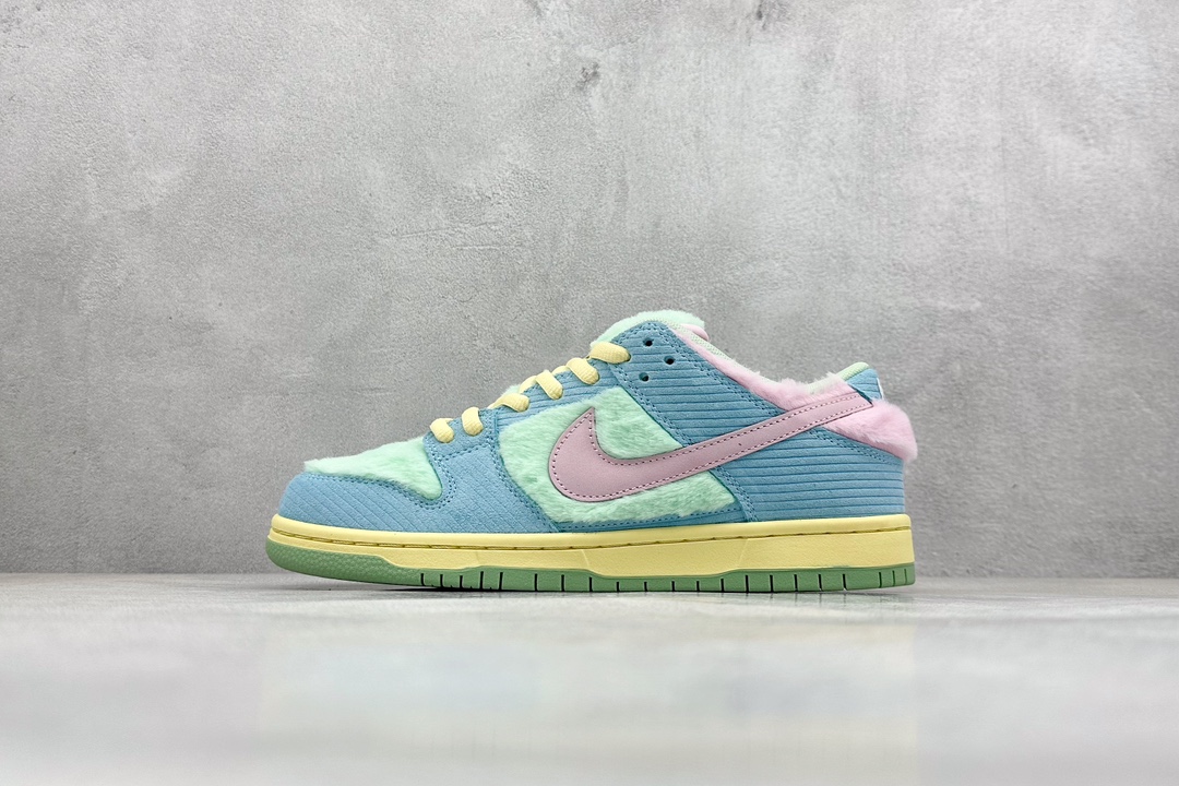 ZY版 Verdy x Nike Dunk SB蓝绿粉  FN6040-400