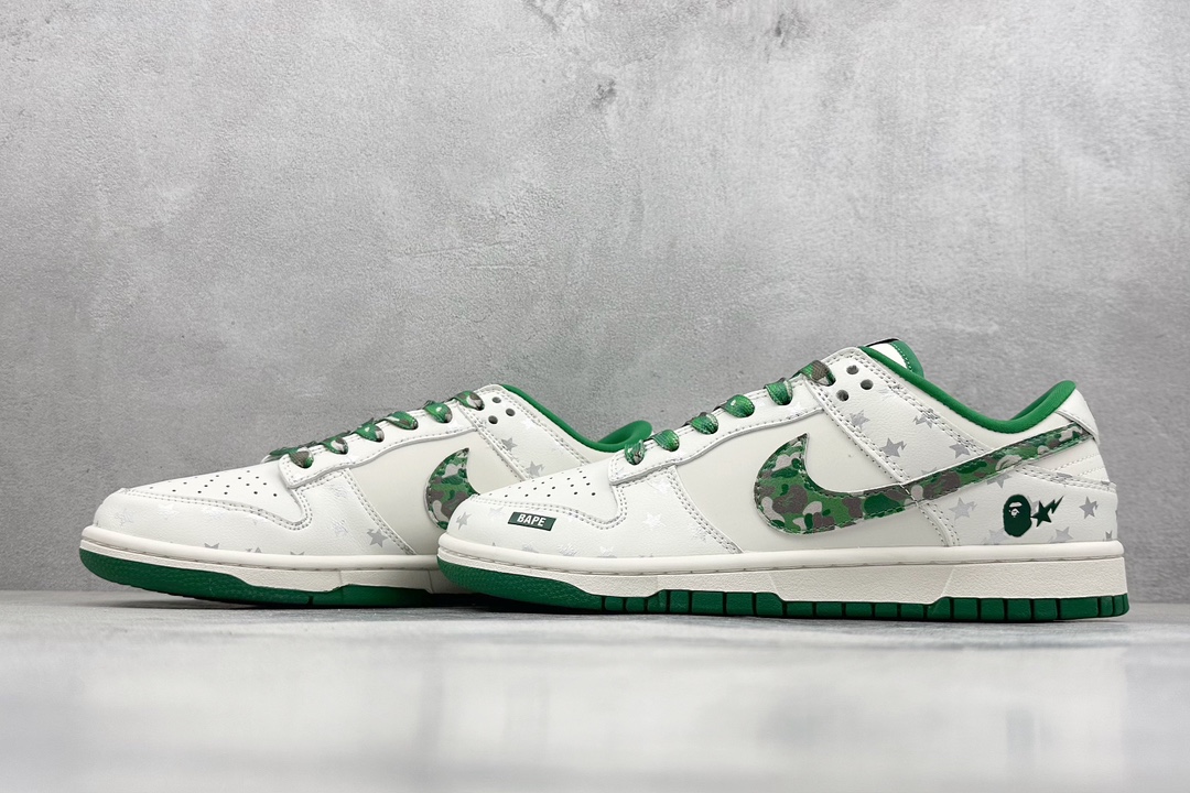 Nike SB Dunk Low x BAPE 白绿迷彩 DQ1098-349