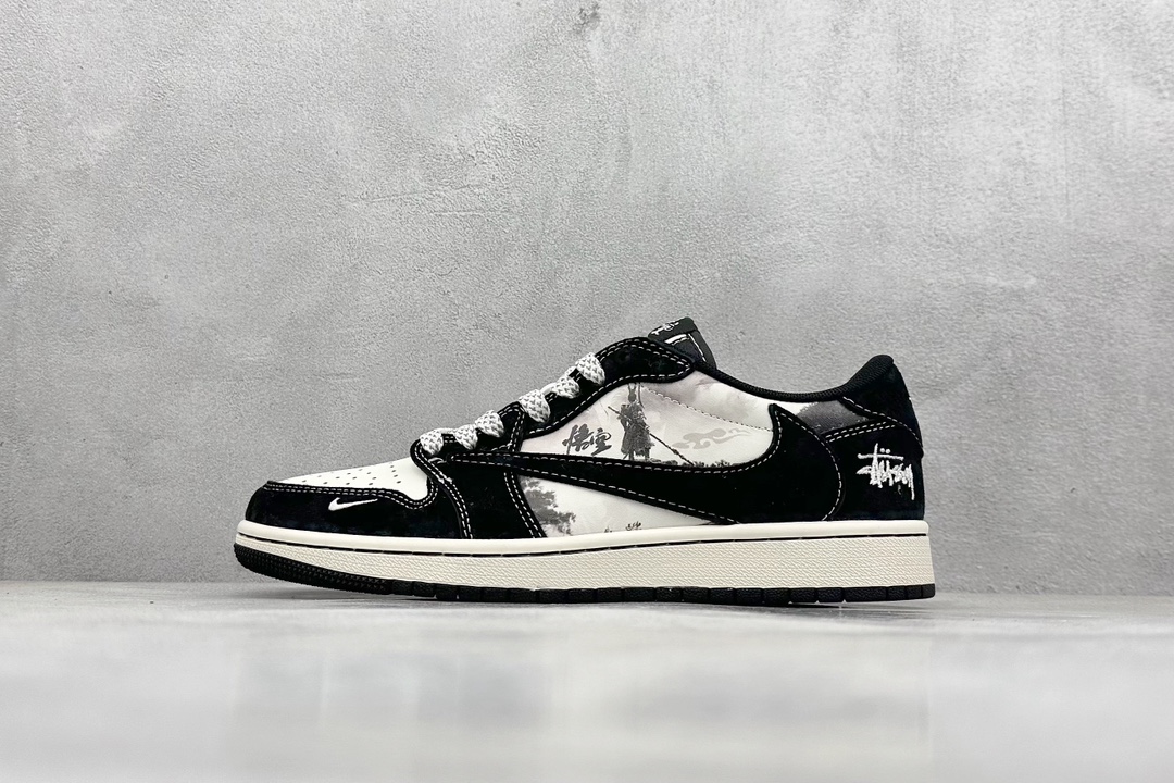 Travis Scott x Fragment Design x Air Jordan 1 Low OG SP AJ1 乔1 斯图西联名-黑悟空 低帮文化休闲板鞋 XZ3368-555