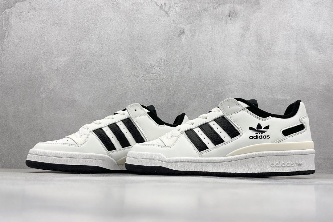 Adidas Forum Low CL 三叶草低帮 经典复古板鞋 男女潮流头层皮休闲鞋 IH7830