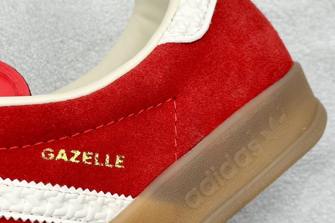 FS版 Adidas Originals Gazelle indoor 白红 低帮休闲板鞋 IF1808