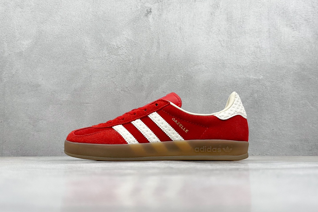 FS版 Adidas Originals Gazelle indoor 白红 低帮休闲板鞋 IF1808