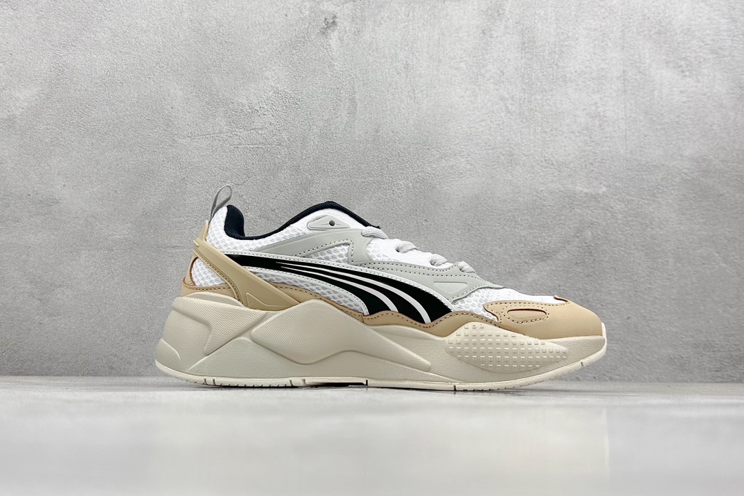 PUMA RS-X Efekt Turbo 皮革绒面革合成革网布尼龙织物 运动休闲鞋 90048-01