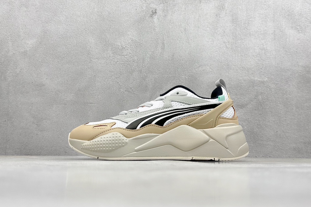 PUMA RS-X Efekt Turbo 皮革绒面革合成革网布尼龙织物 运动休闲鞋 90048-01