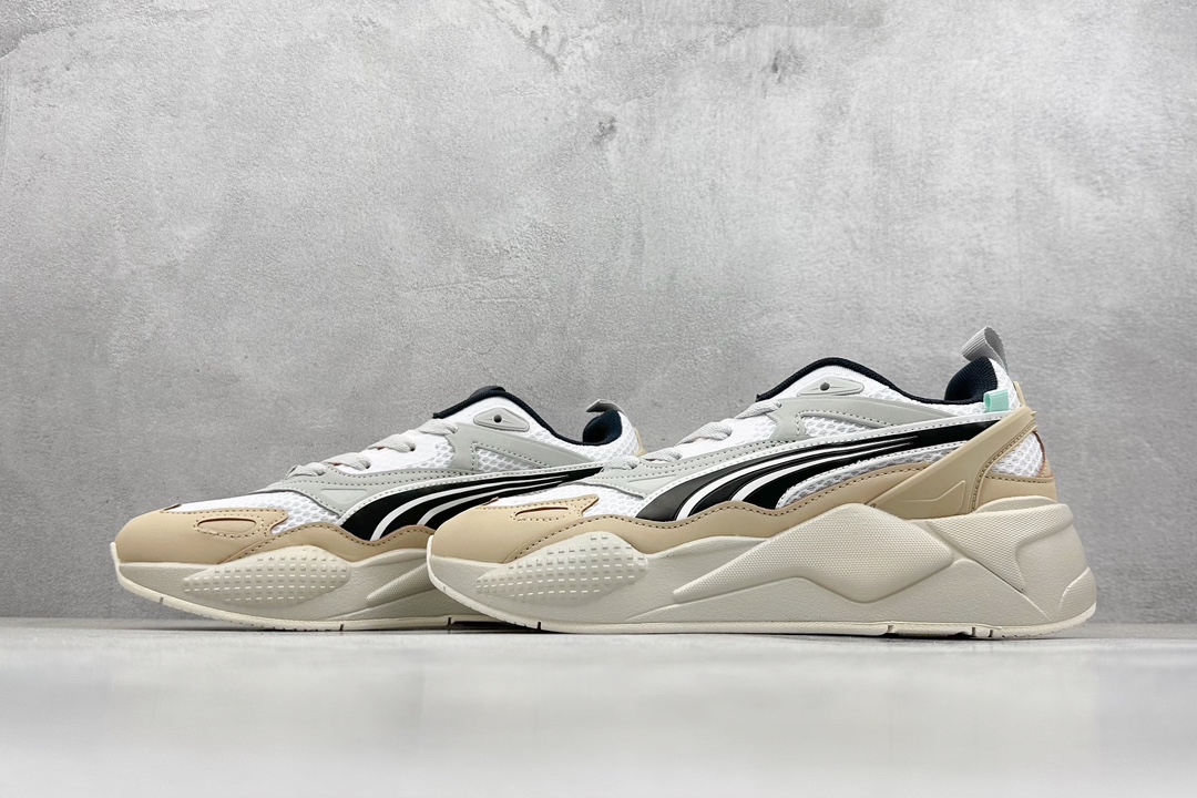 PUMA RS-X Efekt Turbo 皮革绒面革合成革网布尼龙织物 运动休闲鞋 90048-01