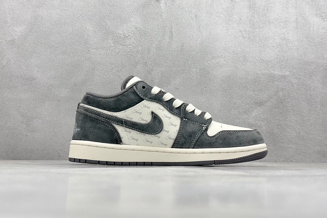 K版 Air Jordan 1 Retro Low x Stussy 斯图西白灰翻毛 SJ9950-010