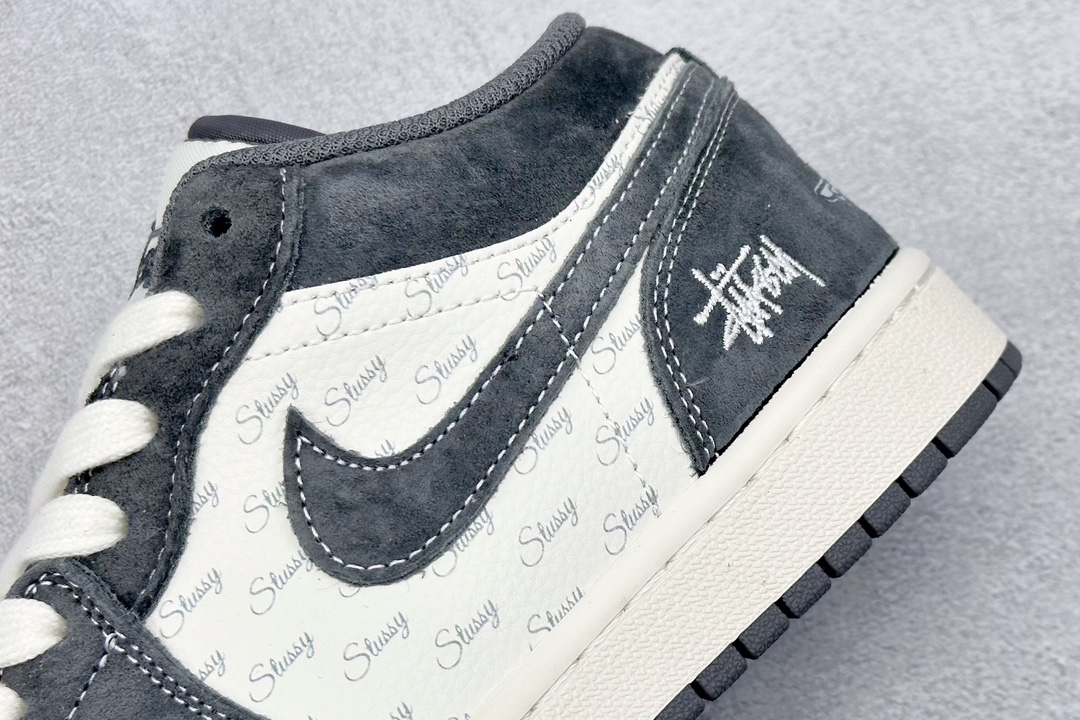 K版 Air Jordan 1 Retro Low x Stussy 斯图西白灰翻毛 SJ9950-010