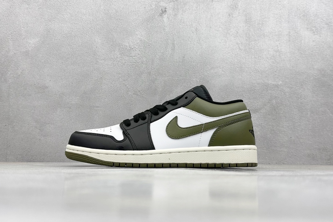 K版 Air Jordan 1 Low 黑白绿 553558-092