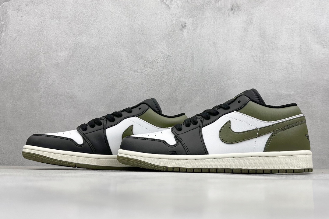 K版 Air Jordan 1 Low 黑白绿 553558-092