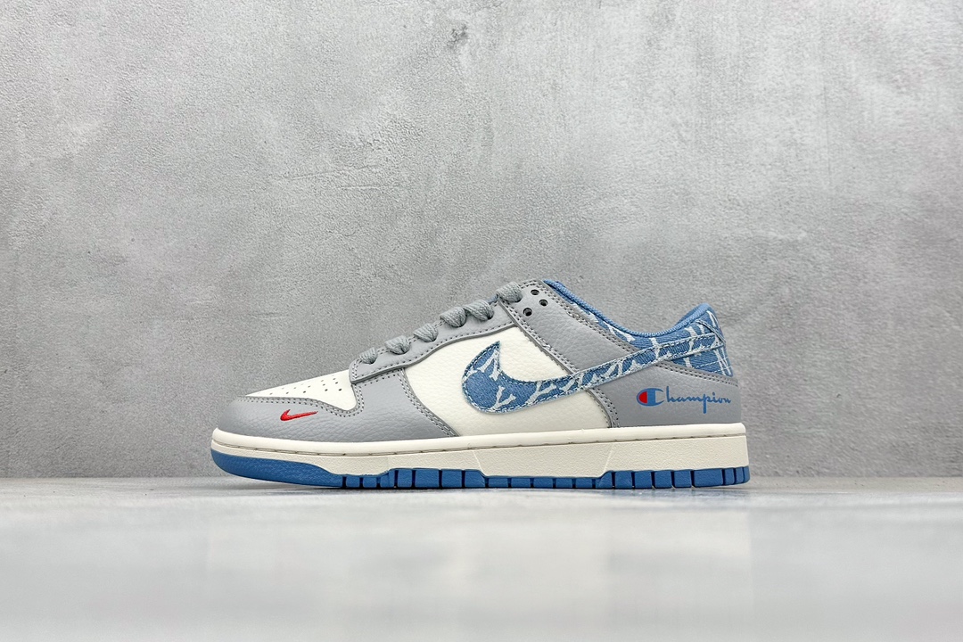 A NIKE SB Dunk Low x Champion 冠军白灰蓝 出品 XX9922-022