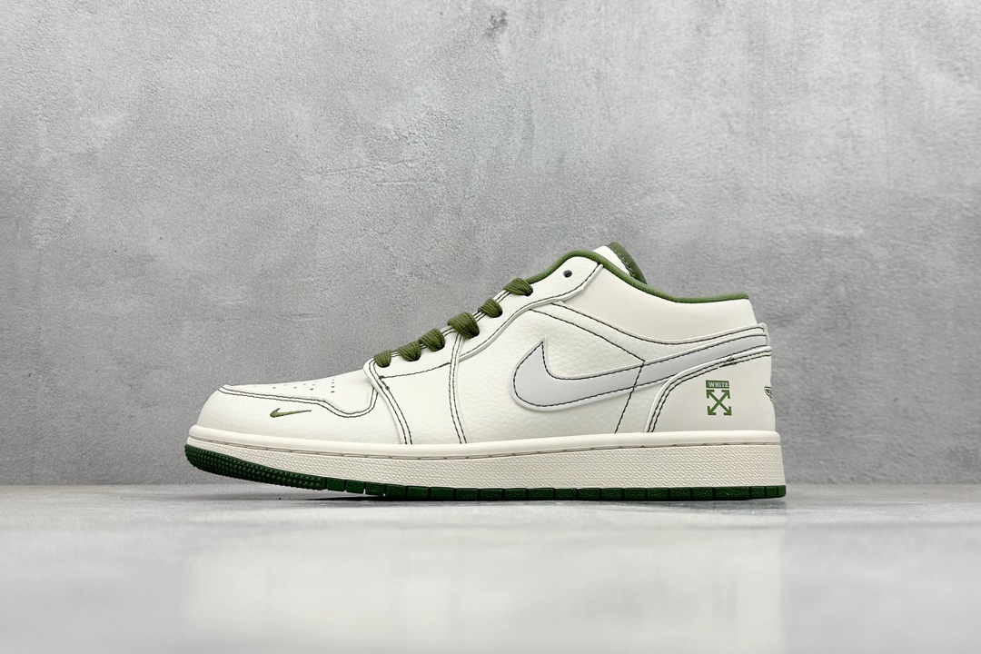 Air Jordan 1 Retro Low x OFF-WHITE 白绿3M钩 CF3688-021