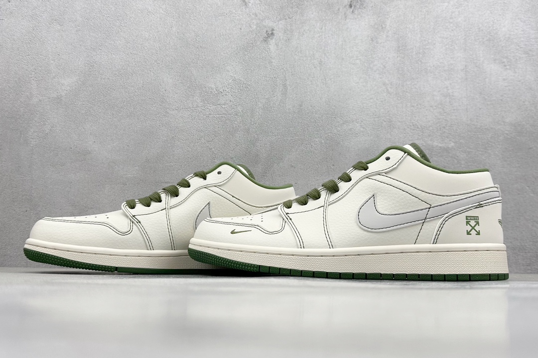 Air Jordan 1 Retro Low x OFF-WHITE 白绿3M钩 CF3688-021