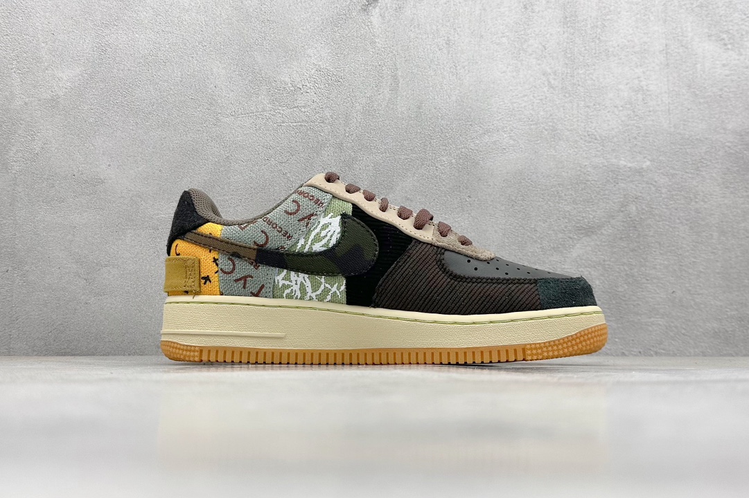 PK版 Travis Scott × Nike Air Force 1 Cactus Jack TS 黄色 CN2405-900