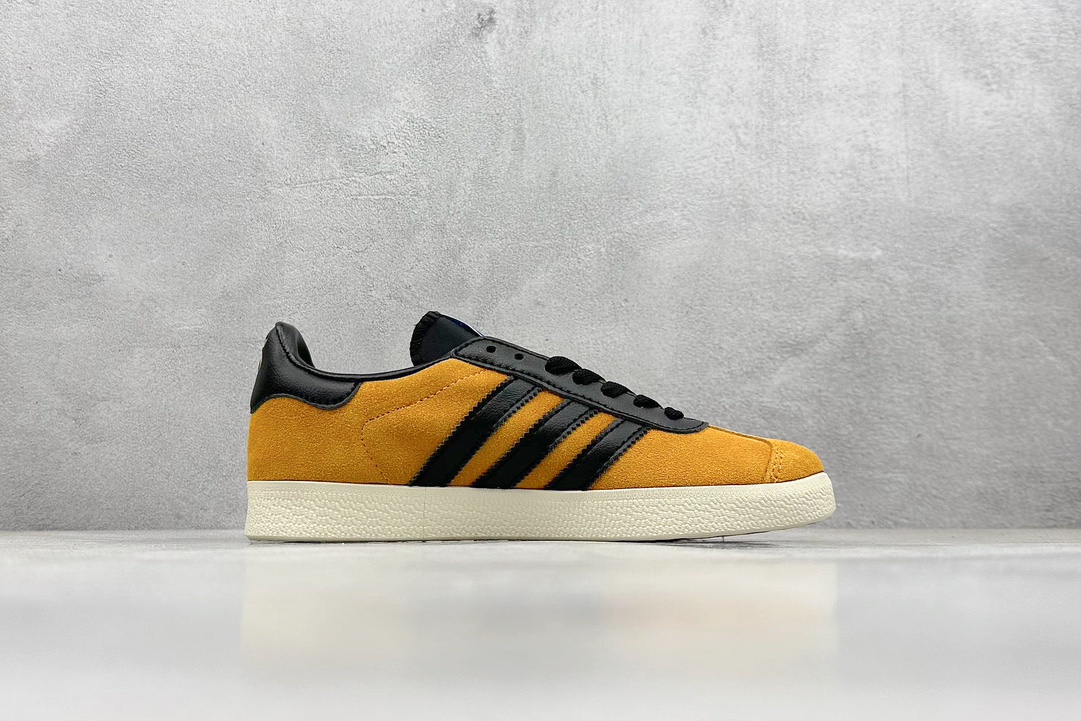 adidas Originals Gazelle 黄黑 三叶草休闲防滑耐磨低帮板鞋 JP5283