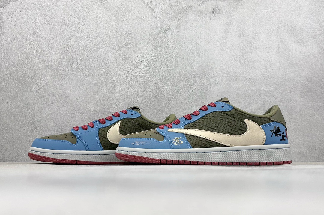 Travis Scott x Nike Air Jordan 1 Low x 黑神话悟空 直面天命 蓝黄绿 CH6336-015