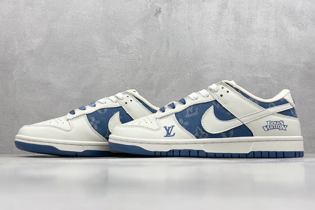 Nike SB Dunk Low x Louis Vuitton 白蓝拼接牛仔布 JH8310-954