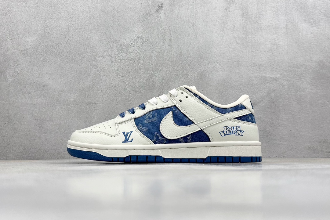 Nike SB Dunk Low x Louis Vuitton 白蓝拼接牛仔布 JH8310-954