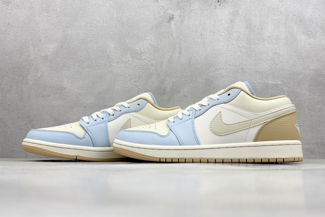 K版 Air Jordan 1 Low 白蓝棕 官方同步新色 HQ4186-111