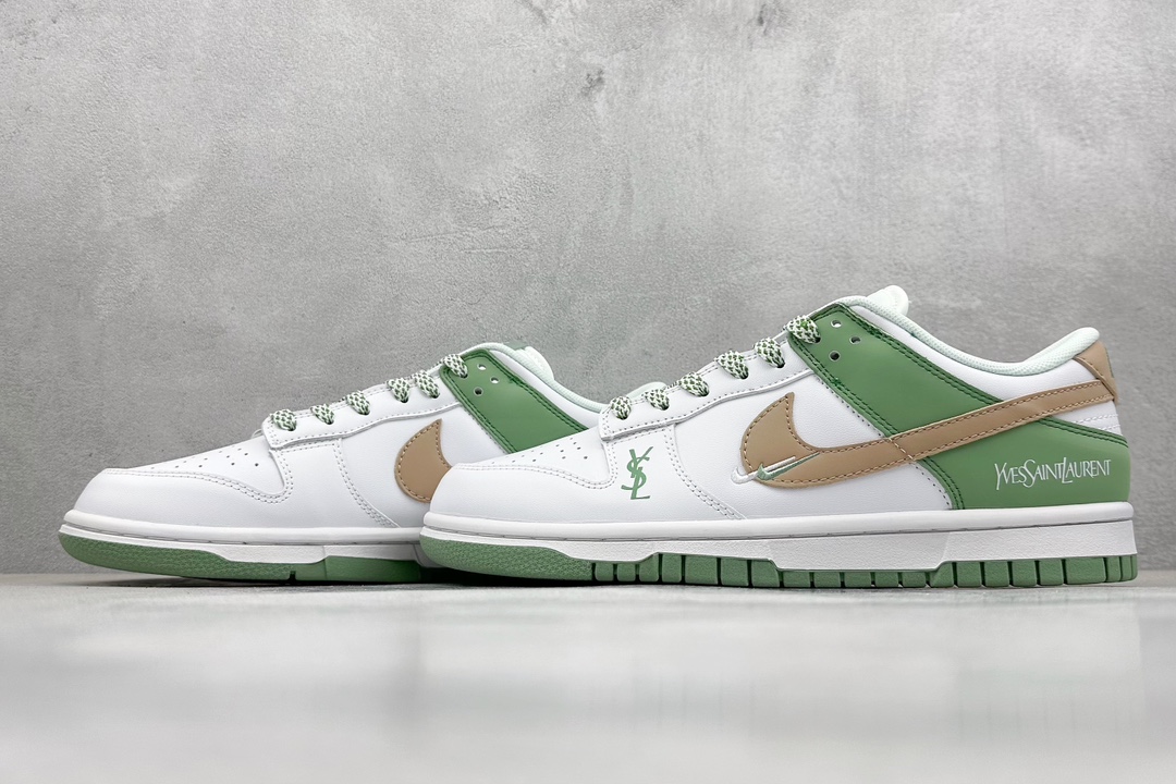 Nike SB Dunk Low x Yves Saint Laurent 圣罗兰白绿棕 GF2409-169