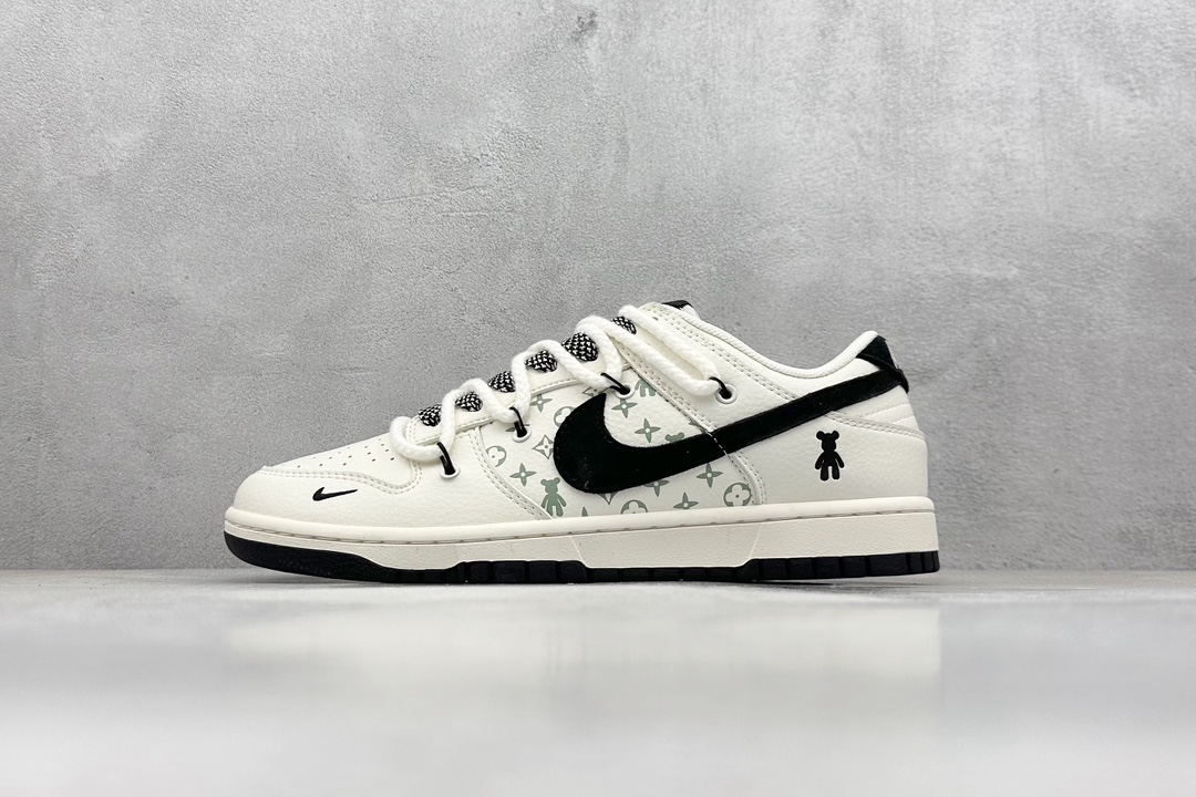 Nike SB Dunk Low x Louis Vuitton x Bearbrick 三方联名 米黑小钩绑带满天星 SJ2068-291