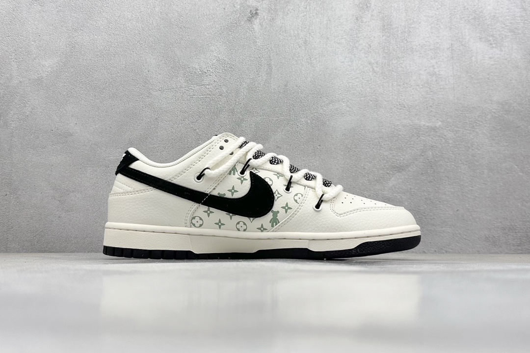 Nike SB Dunk Low x Louis Vuitton x Bearbrick 三方联名 米黑小钩绑带满天星 SJ2068-291