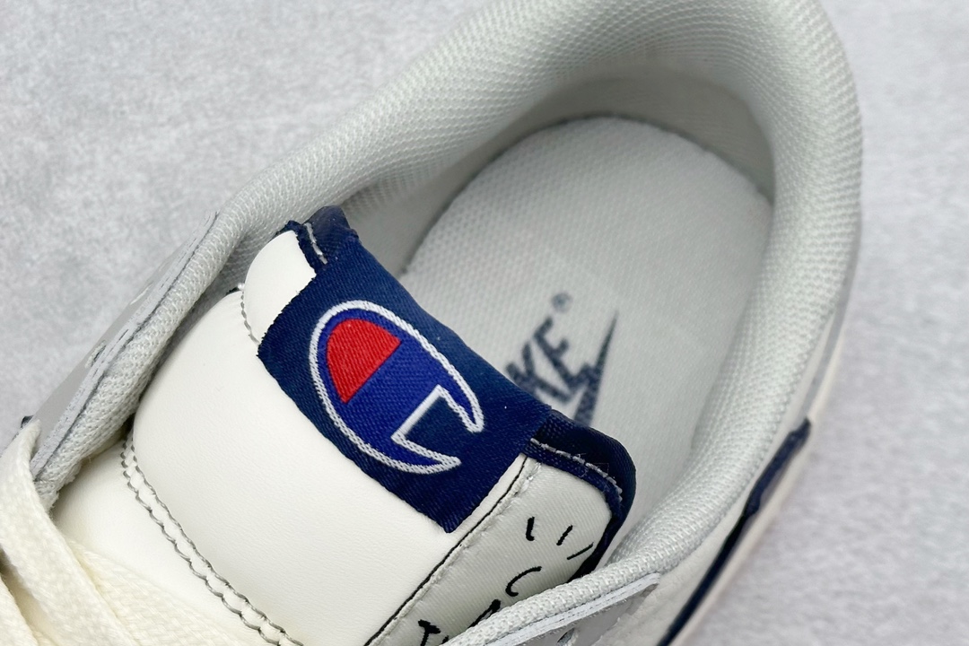 A Travis Scott x Nike Air Jordan 1 Low x Champion 灰深蓝 Air Jordan 1 Low 反转灰深蓝倒钩 QY1188-112