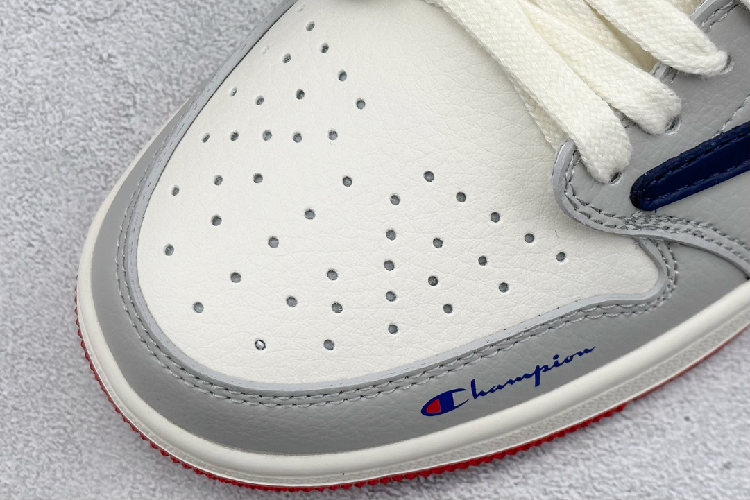 A Travis Scott x Nike Air Jordan 1 Low x Champion 灰深蓝 Air Jordan 1 Low 反转灰深蓝倒钩 QY1188-112