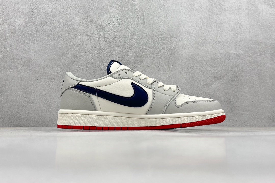 A Travis Scott x Nike Air Jordan 1 Low x Champion 灰深蓝 Air Jordan 1 Low 反转灰深蓝倒钩 QY1188-112