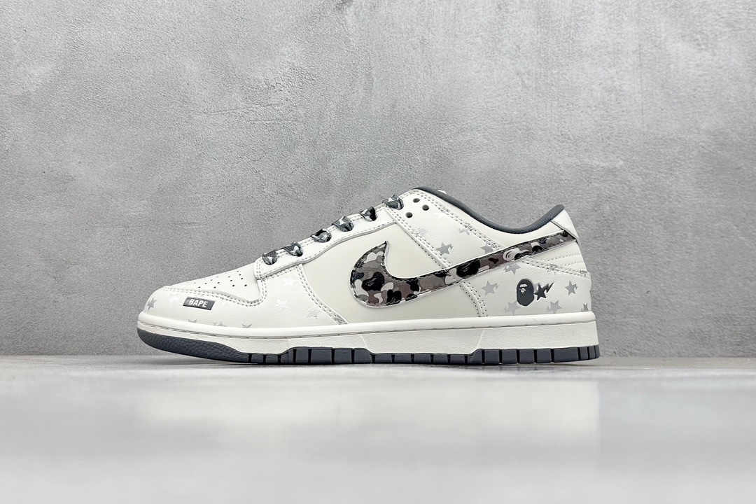 Nike SB Dunk Low x BAPE 白灰黑迷彩钩 DQ1098-351