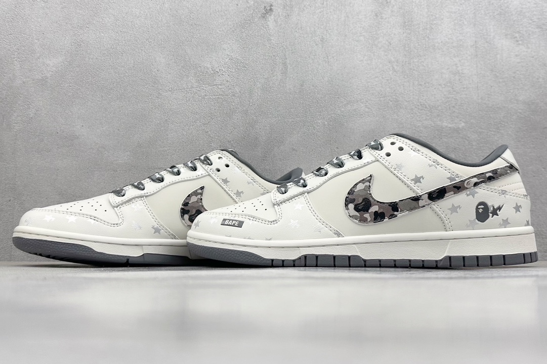 Nike SB Dunk Low x BAPE 白灰黑迷彩钩 DQ1098-351