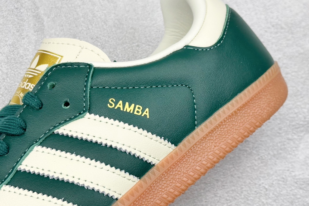 RS版 Adidas Originals Samba OG”Collegiate Green Gum”桑巴舞系列绅士板鞋 绿奶油白 IE0872