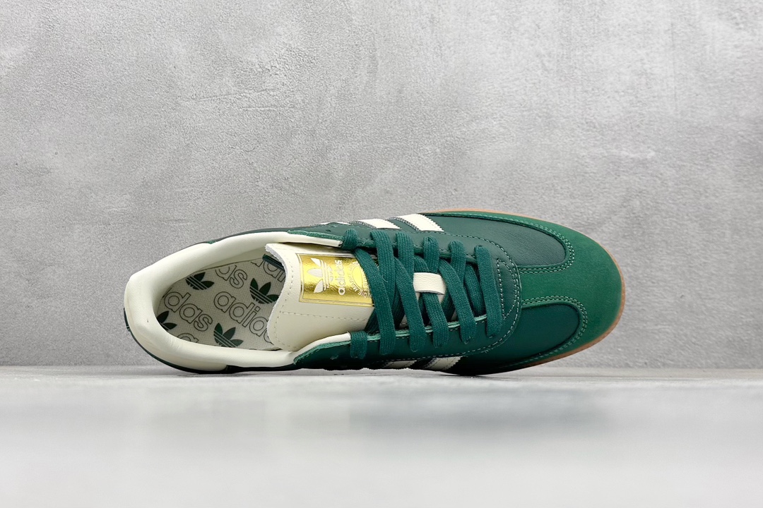 RS版 Adidas Originals Samba OG”Collegiate Green Gum”桑巴舞系列绅士板鞋 绿奶油白 IE0872