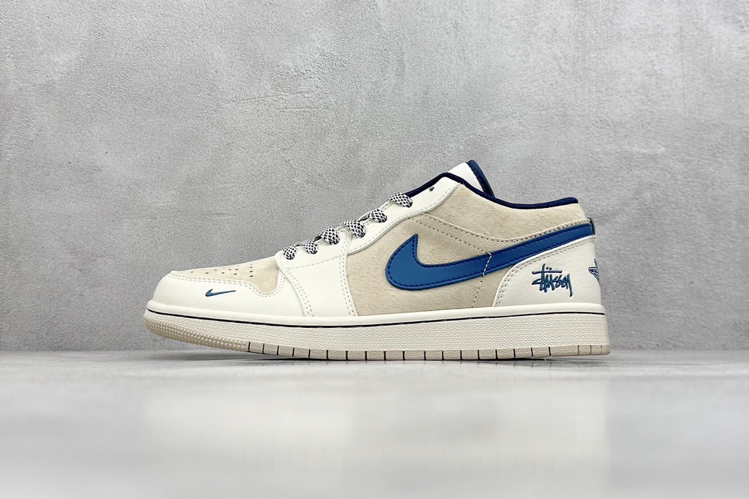 Air Jordan 1 Retro Low x Stussy 米棕蓝小钩满天星 SJ9950-027