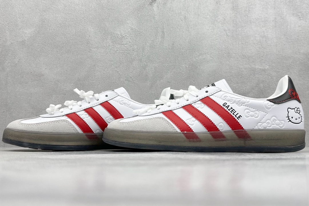 ZX神版 Hello Kitty/凯蒂猫 x adidas originals GAZELLE INDOOR “White/Red/Core Black”白色  II0013