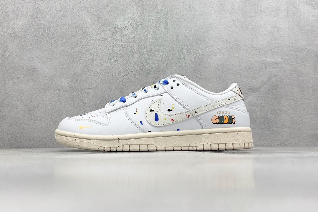 Nk SB Dunk Low 古驰联名-喷墨白勾 周年高端定制 低帮休闲板鞋   FC2025-305