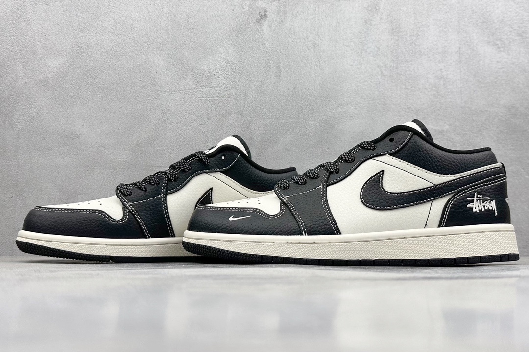 Air Jordan 1 Retro Low x Stussy 黑米小钩满天星   CF3688-023