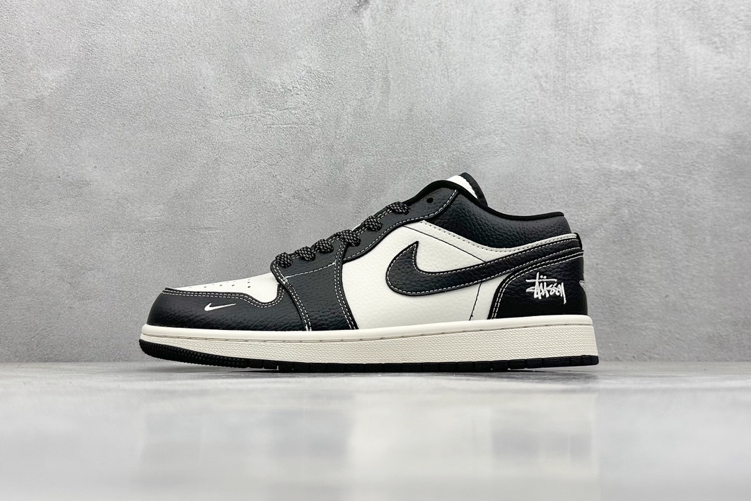 Air Jordan 1 Retro Low x Stussy 黑米小钩满天星   CF3688-023