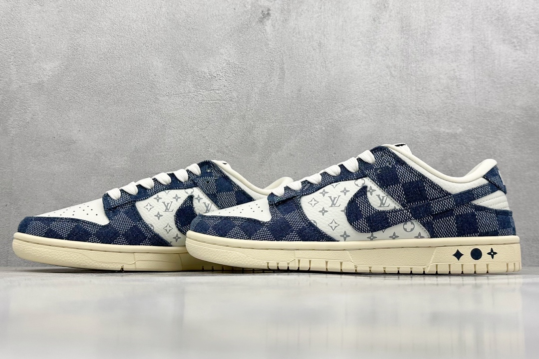 Nike SB Dunk Low x Louis Vuitton 白深蓝牛仔  JH8310-949