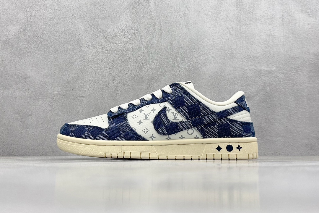 Nike SB Dunk Low x Louis Vuitton 白深蓝牛仔  JH8310-949