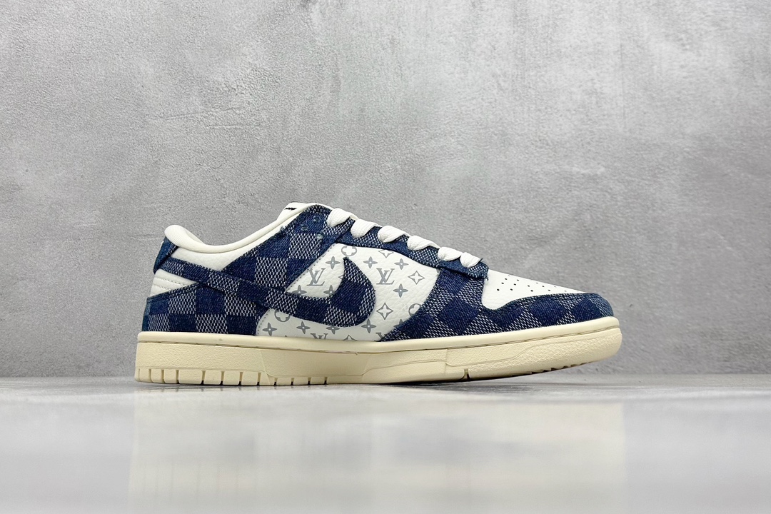 Nike SB Dunk Low x Louis Vuitton 白深蓝牛仔  JH8310-949